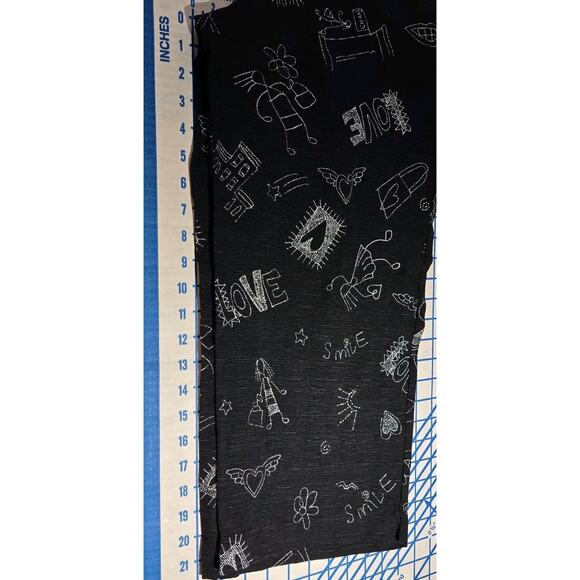 Chicos Design Silk/Linen Cropped Pants Cruise Resort Wear Size 1 (8/10) Black Wh - Picture 6 of 6